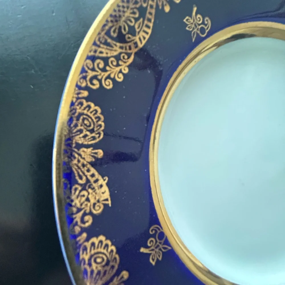 Lomonsov Plate Made USSR Cobalt Blue And Gold Elegant